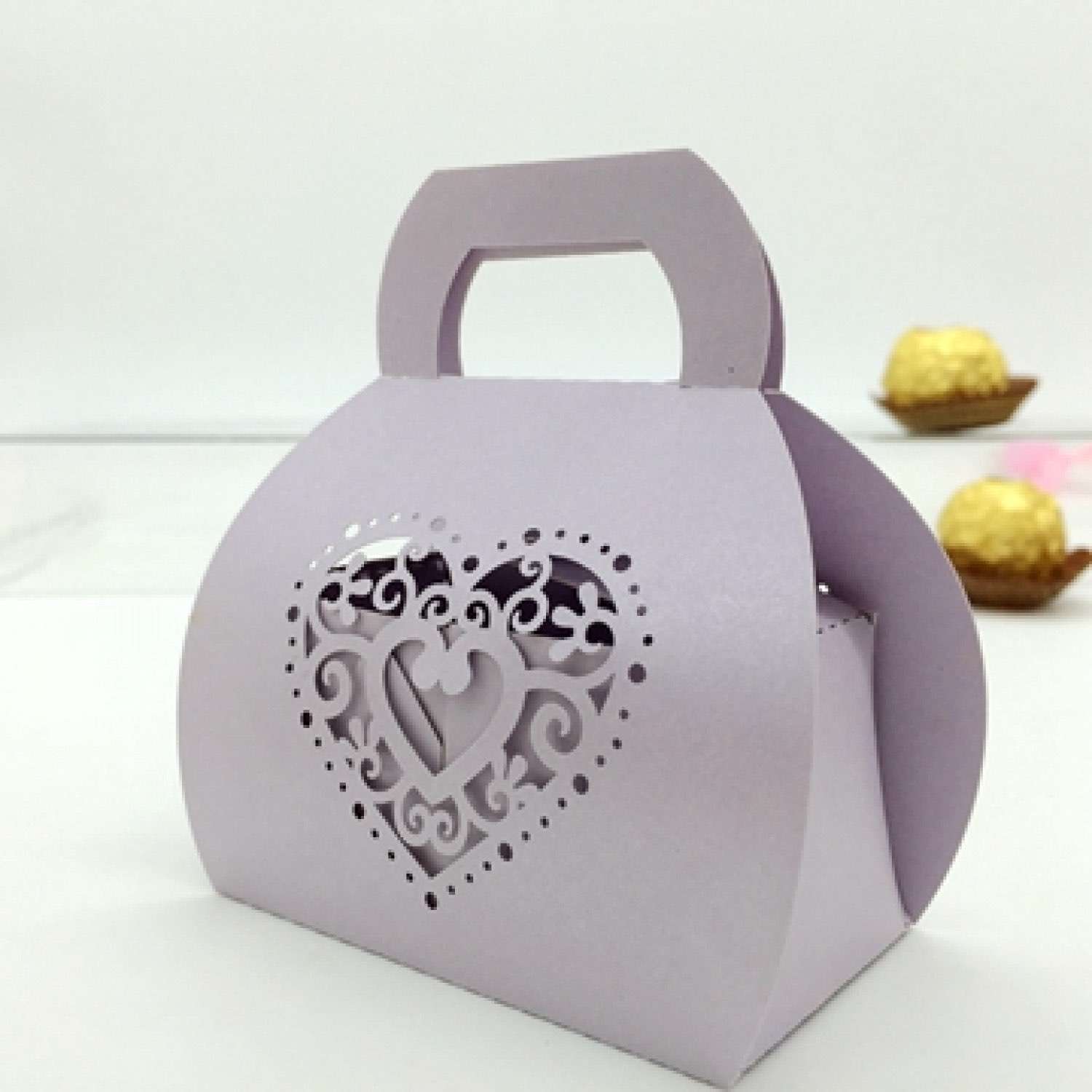 Candy Box Hand Bag Wedding Box Laser Cut Beautiful Box Customized